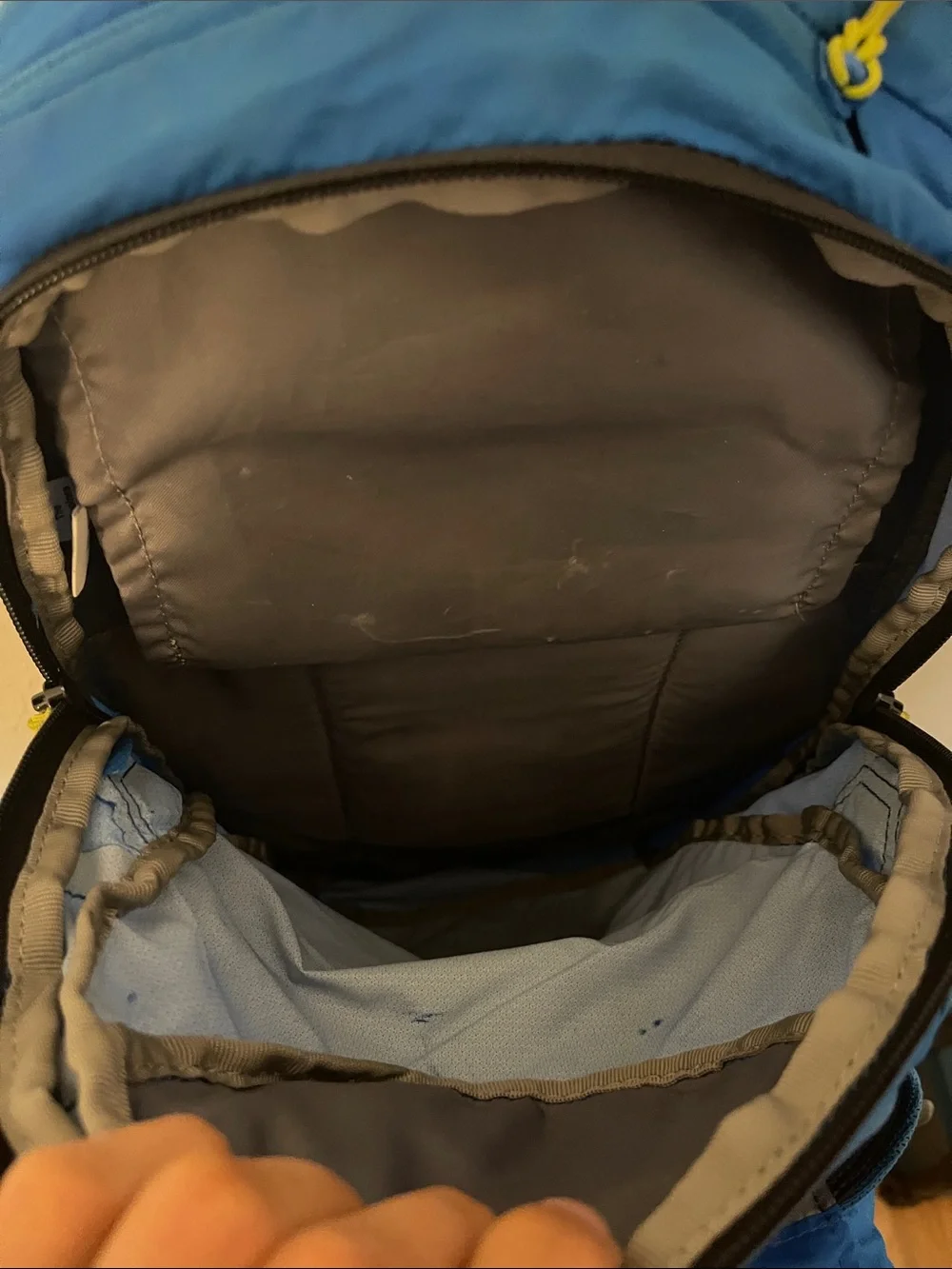 CamelBak Blue Hydration Pack with Neon Yellow Accents